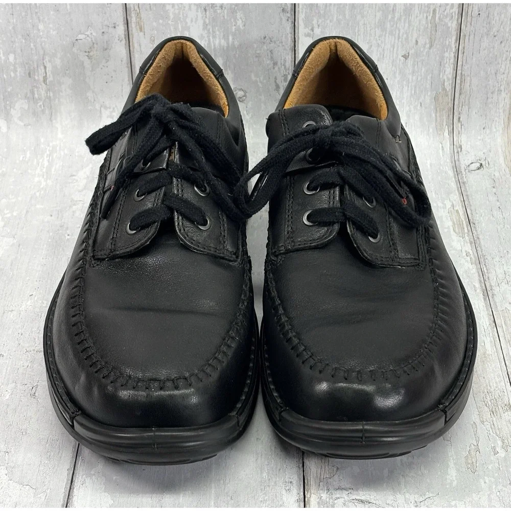 ECCO Men's Black Leather Oxford Lace Up Comfort Shoes EU 45 US 11-11.5